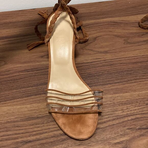 Rich Erani NYFC Suede & PVC Gladiator Sandal in Brown. Size 37.5/7.5. - Picture 2 of 9